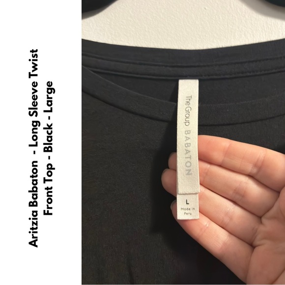 Aritzia Babaton - Long Sleeve Twist Front Top - Black - Large - Picture 3 of 5